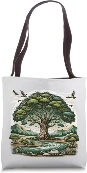 Tranquil Arboreal Design - Timeless Nature Art Tote Bag