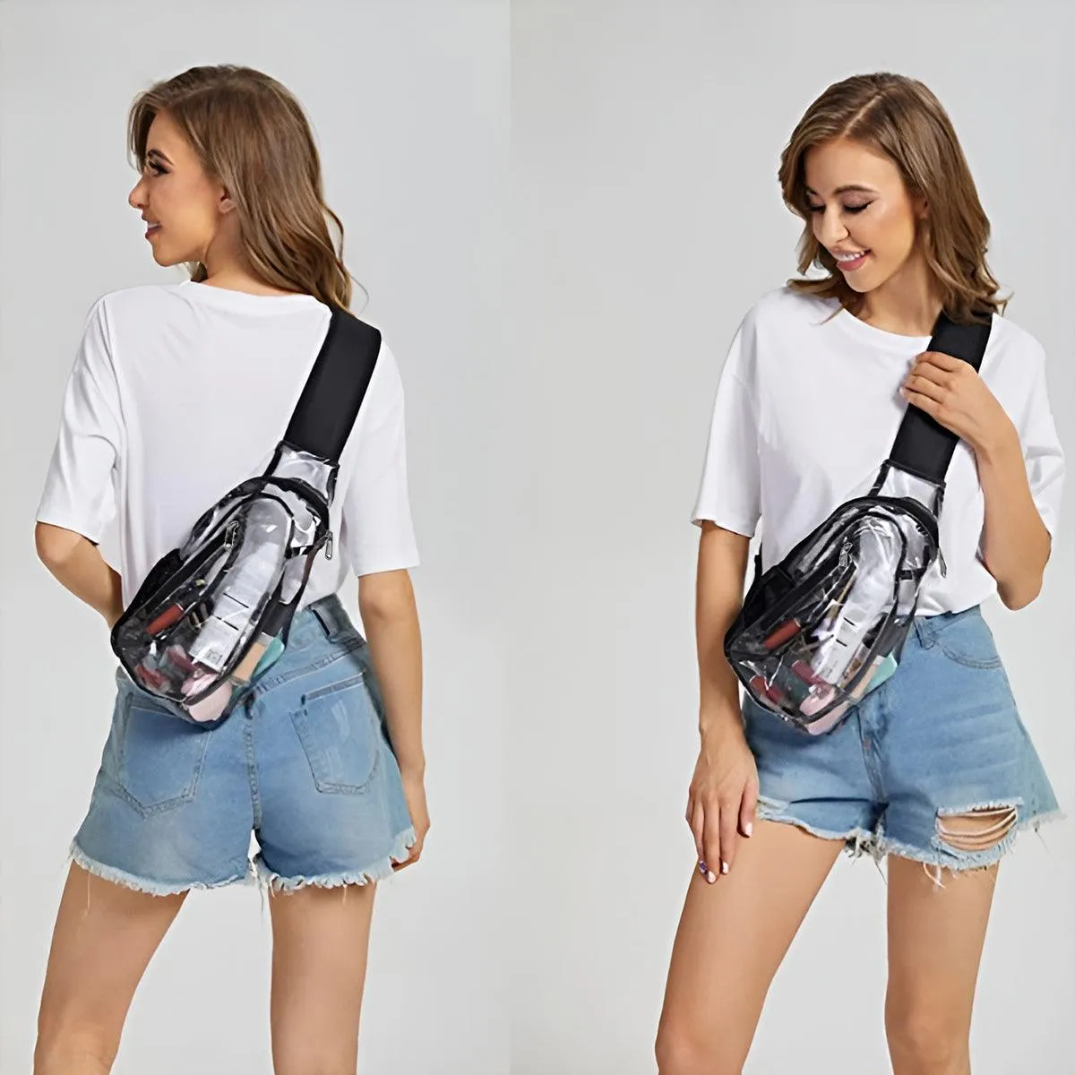 Transparent Chest Bag Outdoor Sports Crossbody Satchel Travel Gym Storage Bag
