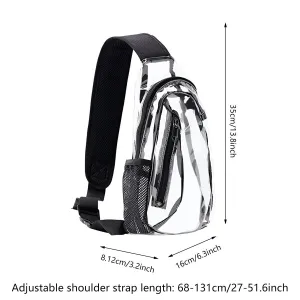 Transparent Chest Bag Outdoor Sports Crossbody Satchel Travel Gym Storage Bag