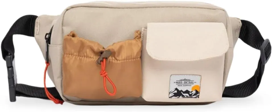 Traveler Waterproof Waist Bag - Adjustable Strap, Multi-Pocket Design | Beige