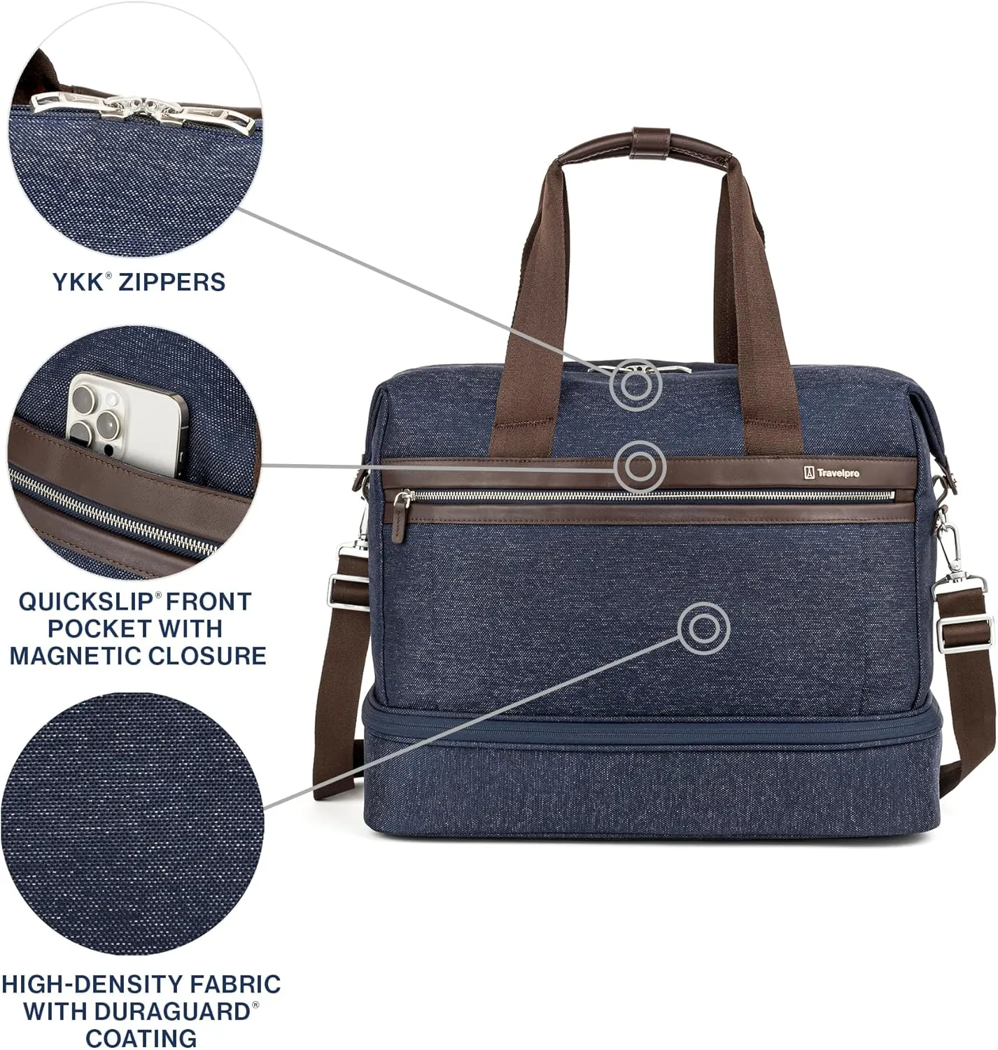 Travelpro Platinum Elite Carry on Soft Travel Drop-Bottom Weekender Bag, Overnight, Men and Women