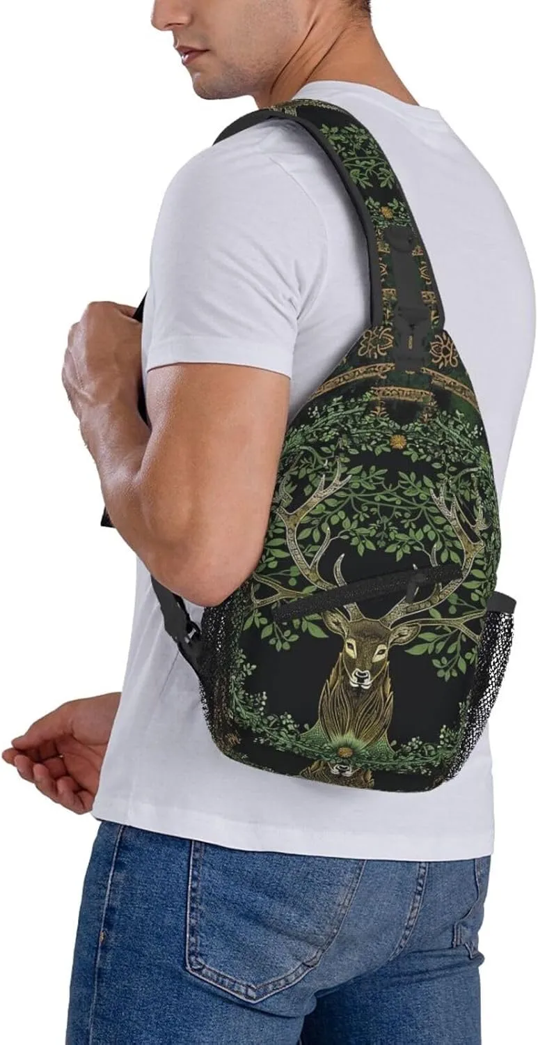 Tree And Life In Norse Sling Backpack Hiking Backpack Crossbody Bag Sports Lightweight And Durable Chest Bag Shoulder Bag For Women Men