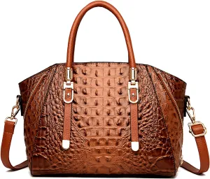 Trendy Crocodile Handbags for Women: Large Capacity Leather Handbag Crossbody Bags with Shoulder Strap Ideal Choice