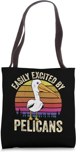 Tropical Bird Easily Excited By Pelicans Retro Ornithologist Tote Bag
