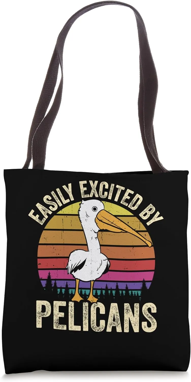 Tropical Bird Easily Excited By Pelicans Retro Ornithologist Tote Bag