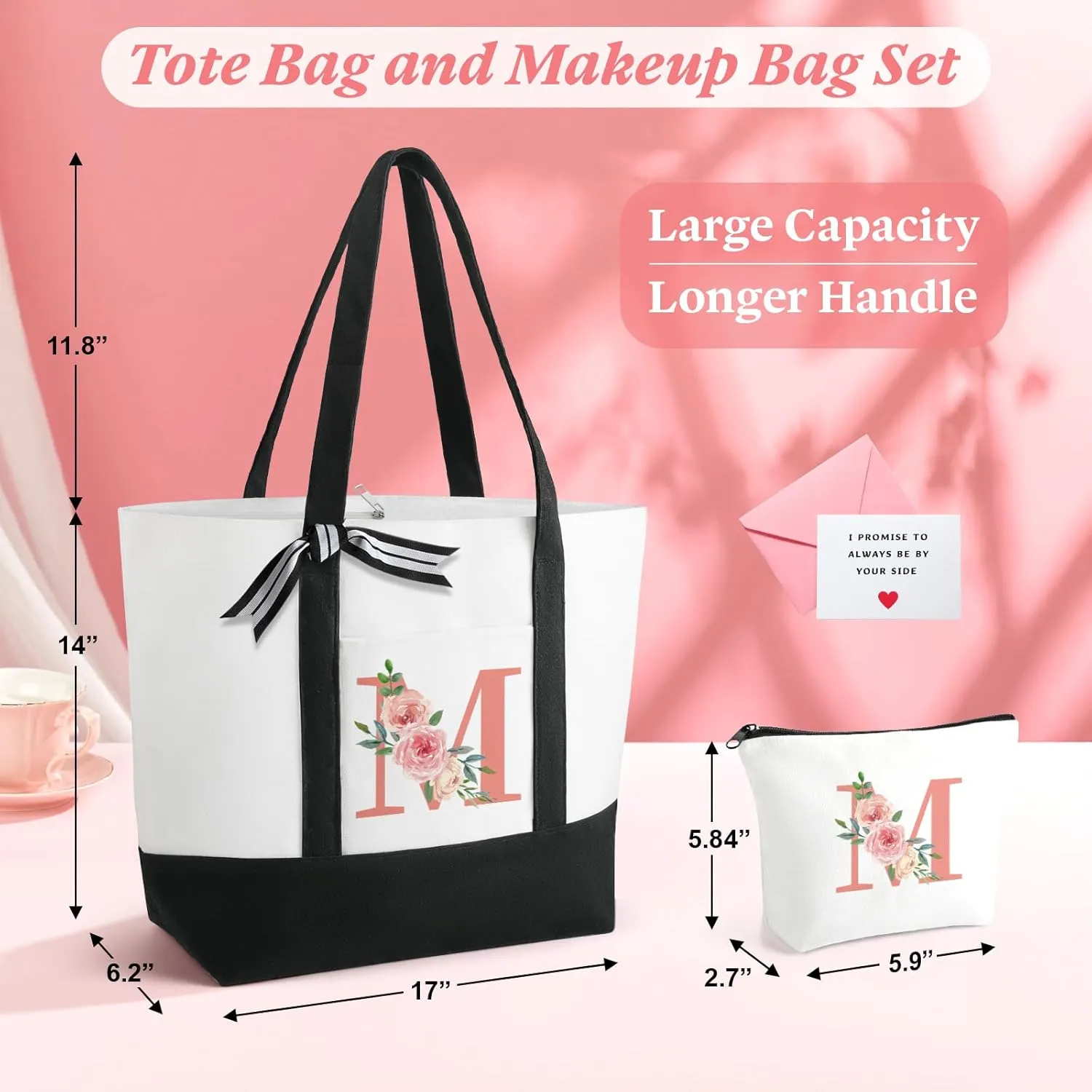 TRSODD Birthday Gifts for Women Mothers Day Gifts for Mom Wife Grandma Daughter Sister Teacher Friends Large Tote Bag and Makeup Bag U