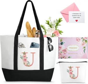 TRSODD Birthday Gifts for Women Mothers Day Gifts for Mom Wife Grandma Daughter Sister Teacher Friends Large Tote Bag and Makeup Bag U