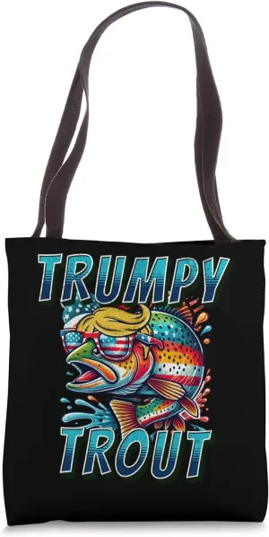 Trumpy Trout Funny Conservative Political Design Tote Bag