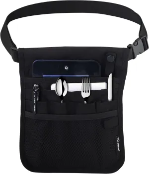 Tuhaoge Multi-pocket waitress waist bag, adjustable belt, waitress bag, hospital nurse waist bag, apron, café, restaurant, pub waitress apron bag