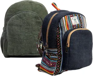 Two Mini Boho Hemp Back Pack Bundle Eco-Friendly Hemp Stylish Design from