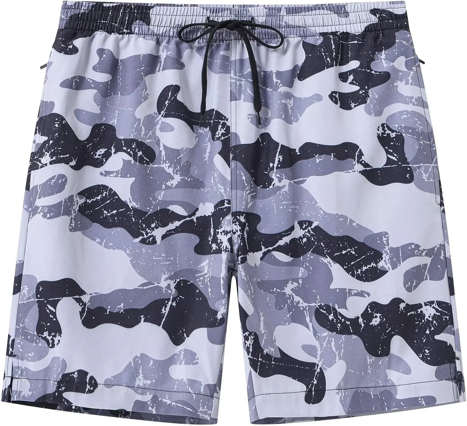 Tyhengta Men's Swim Trunks Quick Dry Beach Shorts with Zipper Pockets and Mesh Lining