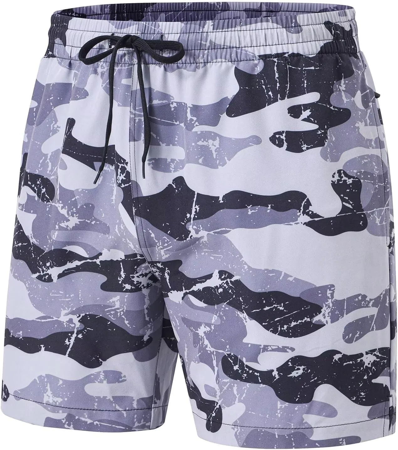 Tyhengta Men's Swim Trunks Quick Dry Beach Shorts with Zipper Pockets and Mesh Lining