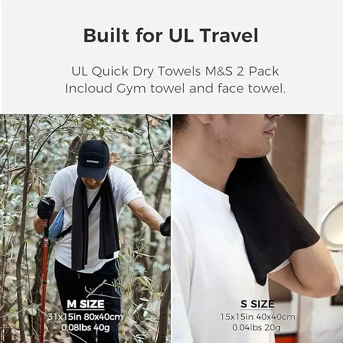 Ultralight Quick Dry Towel,Microfiber Towels with Compact Packable Pocket for Travel Towel Microfiber Beach Towels Camp Towel Gym Towel Swimming Towel(Olive drab, M&S 2 Set)