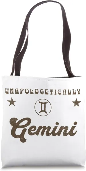 Unapologetically Gemini Horoscope Zodiac Symbol Design Tote Bag