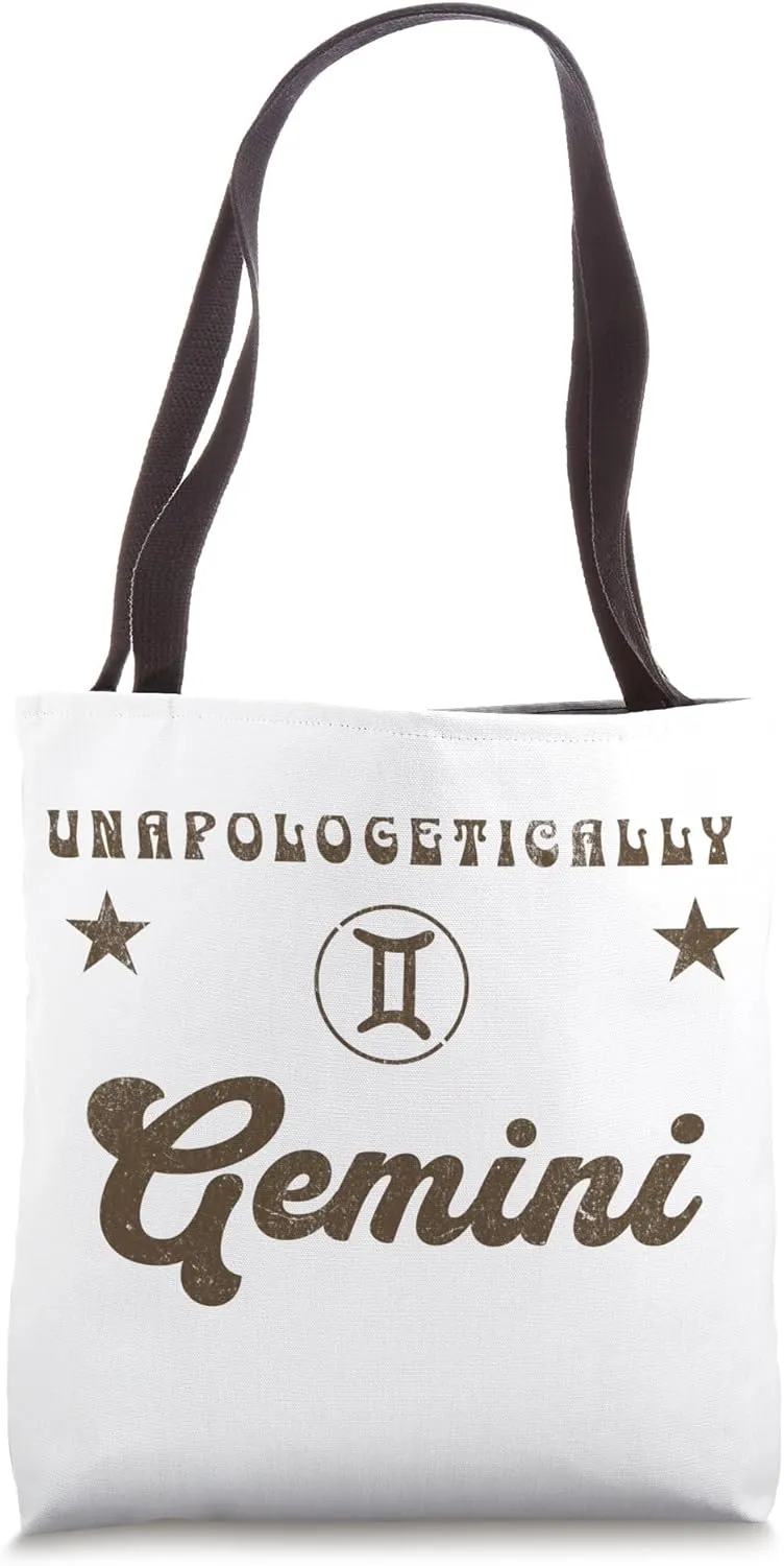 Unapologetically Gemini Horoscope Zodiac Symbol Design Tote Bag