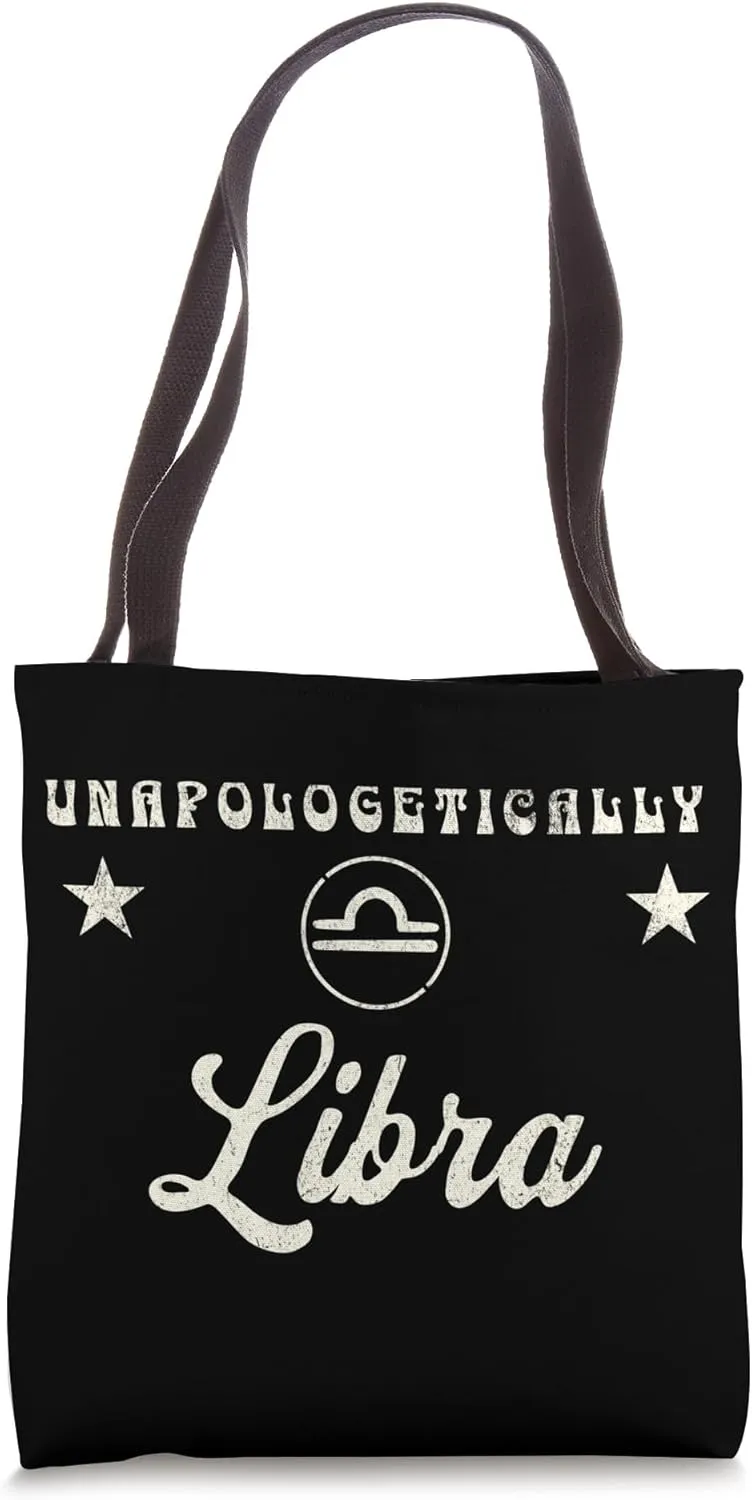 Unapologetically Libra Horoscope Zodiac Symbol Design Tote Bag