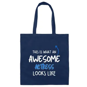 Unique Actress Gift Ideas Tote Bag For Actresses Perfect Actress Memorabilia Gift Navy Black Multicolor Canvas Tote Bag
