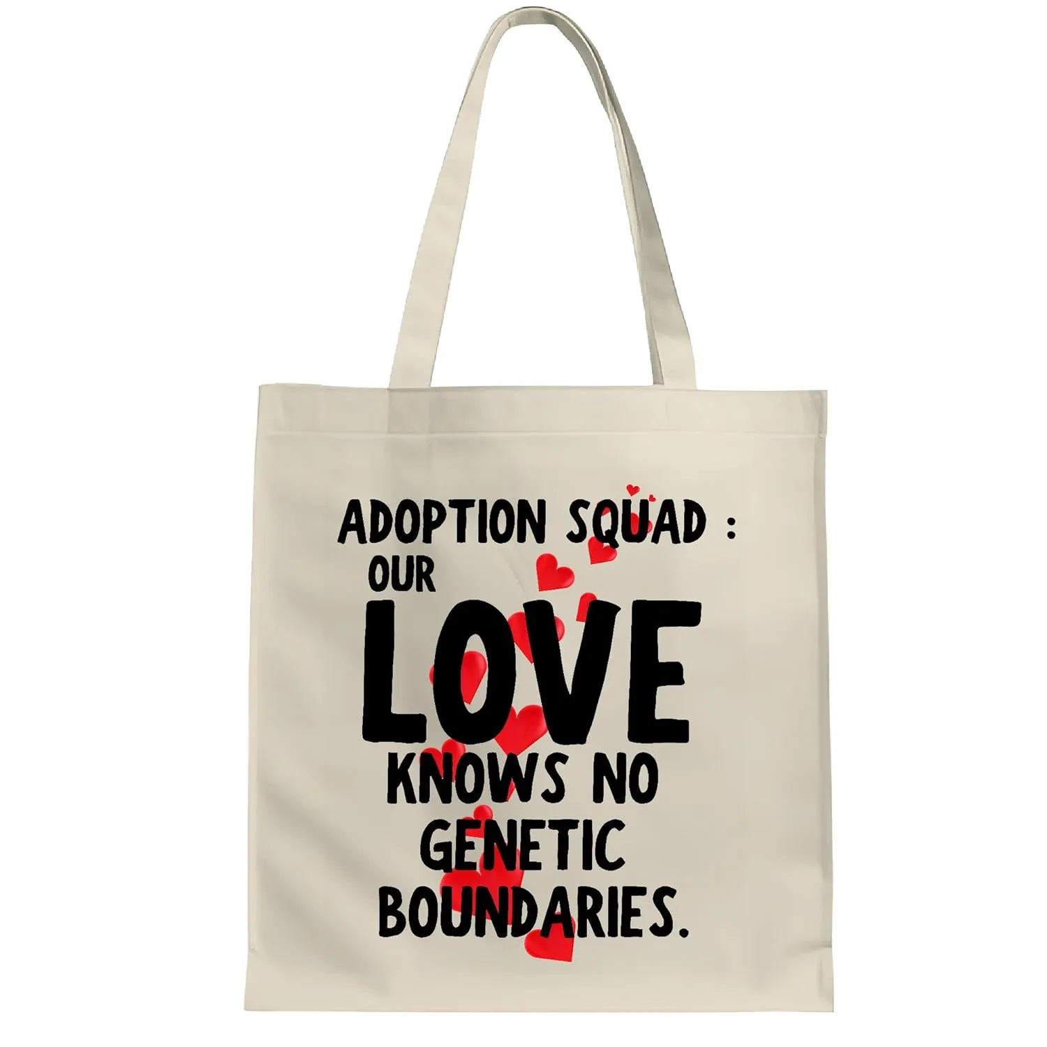 Unique Adoption for Loving Families for Moms Dads and Parents Natural White Multicolor Canvas Tote Bag
