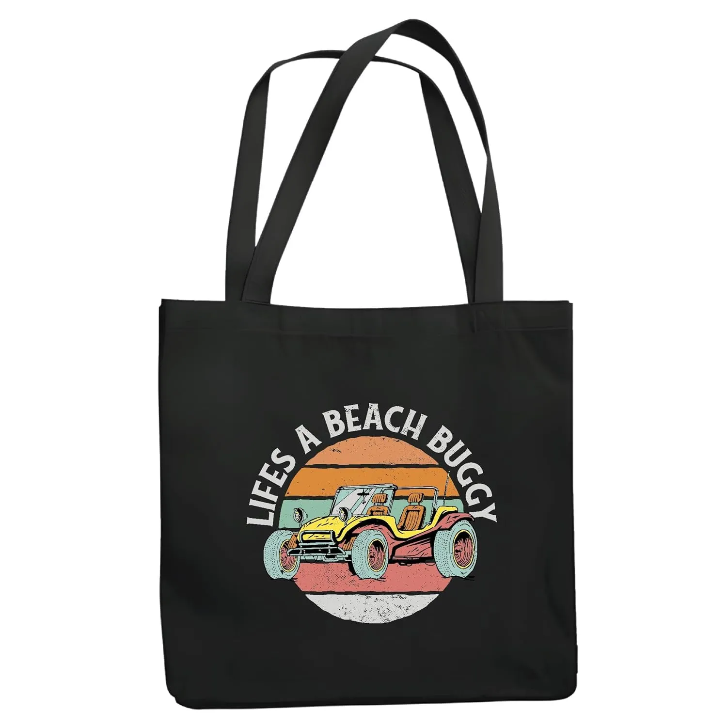 Unique Beach Buggy Design Gift Idea for Men Women Life a Beach Buggy Navy Black Multicolor Canvas Tote Bag