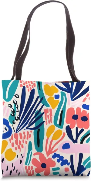 Unique Bold Abstract Floral Art Pattern Tote Bag