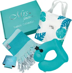 Unique Bridal Shower Beach Gifts Set - 4 Amazing Mrs Bride Gifts for her - Honeymoon Travel Essentials & Bridal Shower Gifts
