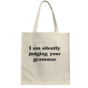 Unique gift for language enthusiasts and coffee lovers for writers editors teachers and researchers Natural White Multicolor Canvas Tote Bag