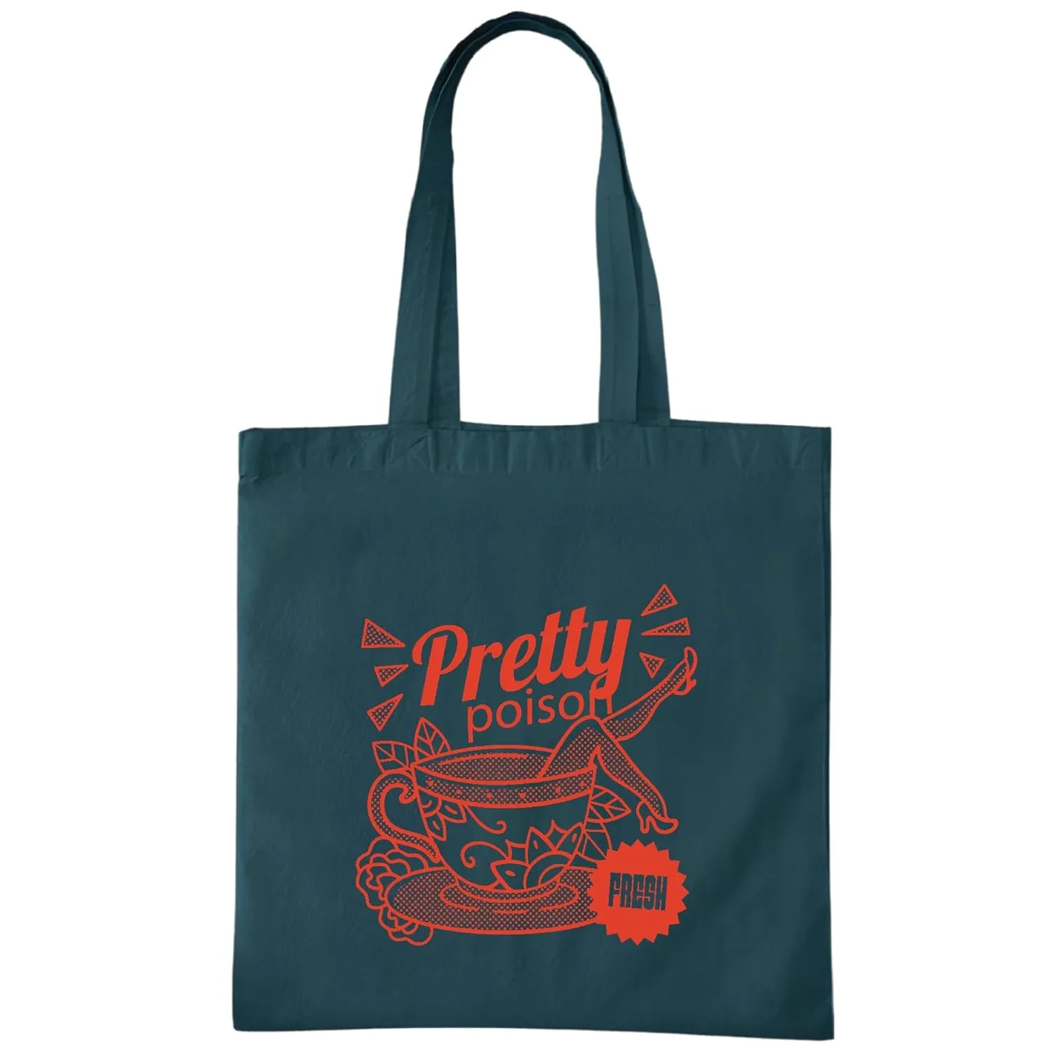 Unique Gift Ideas Stylish Home Decor Quotes Pretty Poison Teacup Wn Legs Design Perfect Girls Teens Black Multicolor Canvas Tote Bag