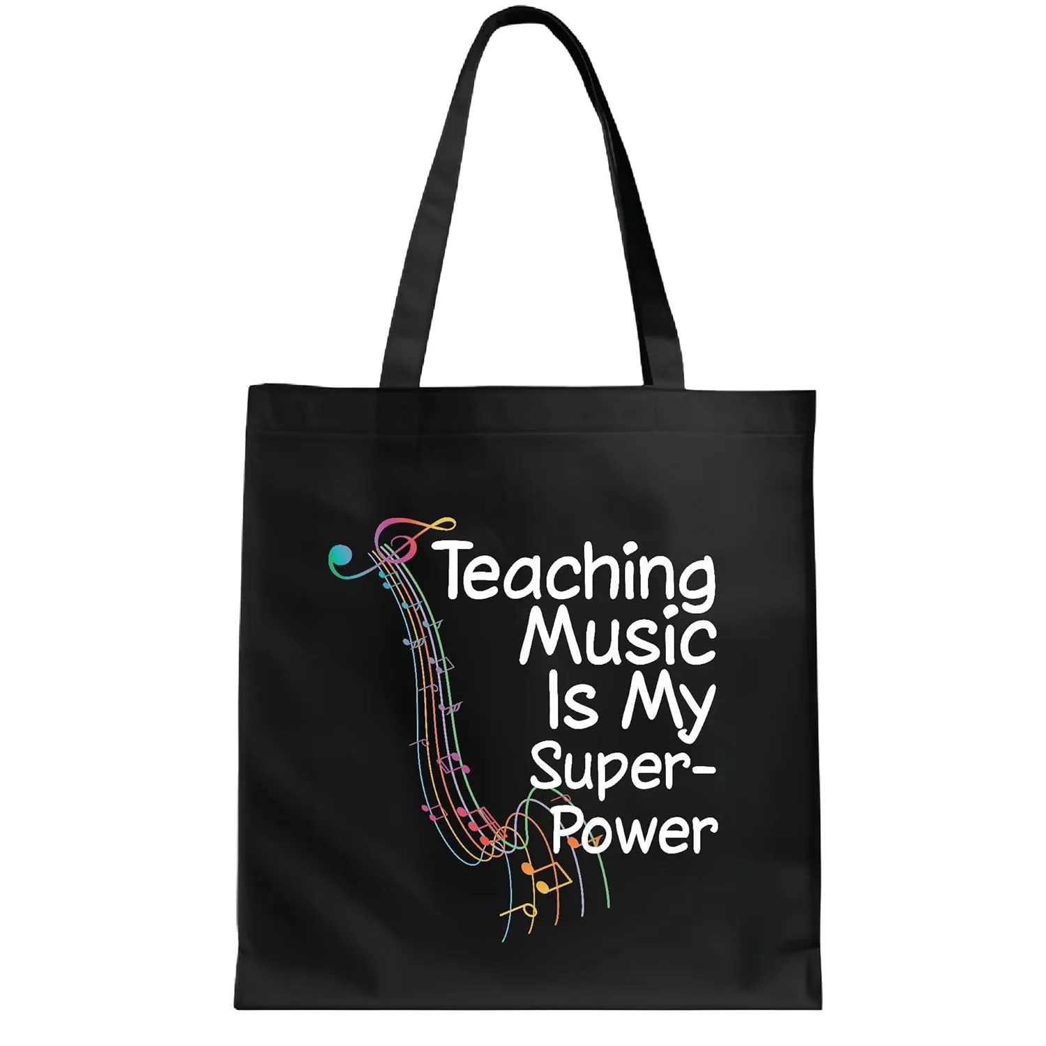Unique Presents Ideas for Music Educators and Instructors Appreciation Perfect Thank You Gifts Navy Black Multicolor Canvas Tote Bag