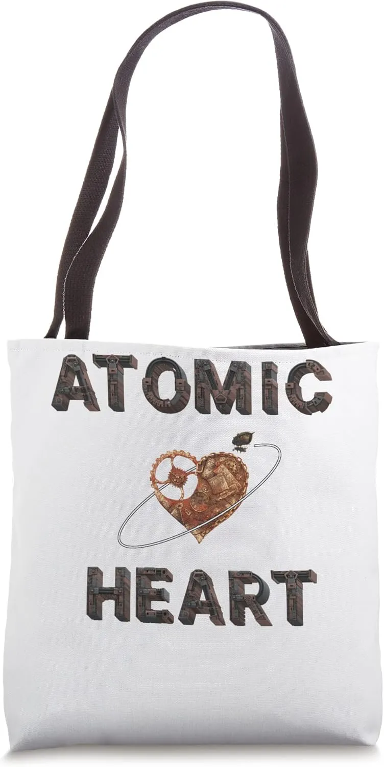 Unique Steampunk Cardiac Iron Heart Atomic Nucleus Tote Bag