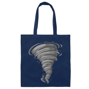 Unique Storm Twister Tornado Weather Lover Gift Design Navy Black Multicolor Canvas Tote Bag