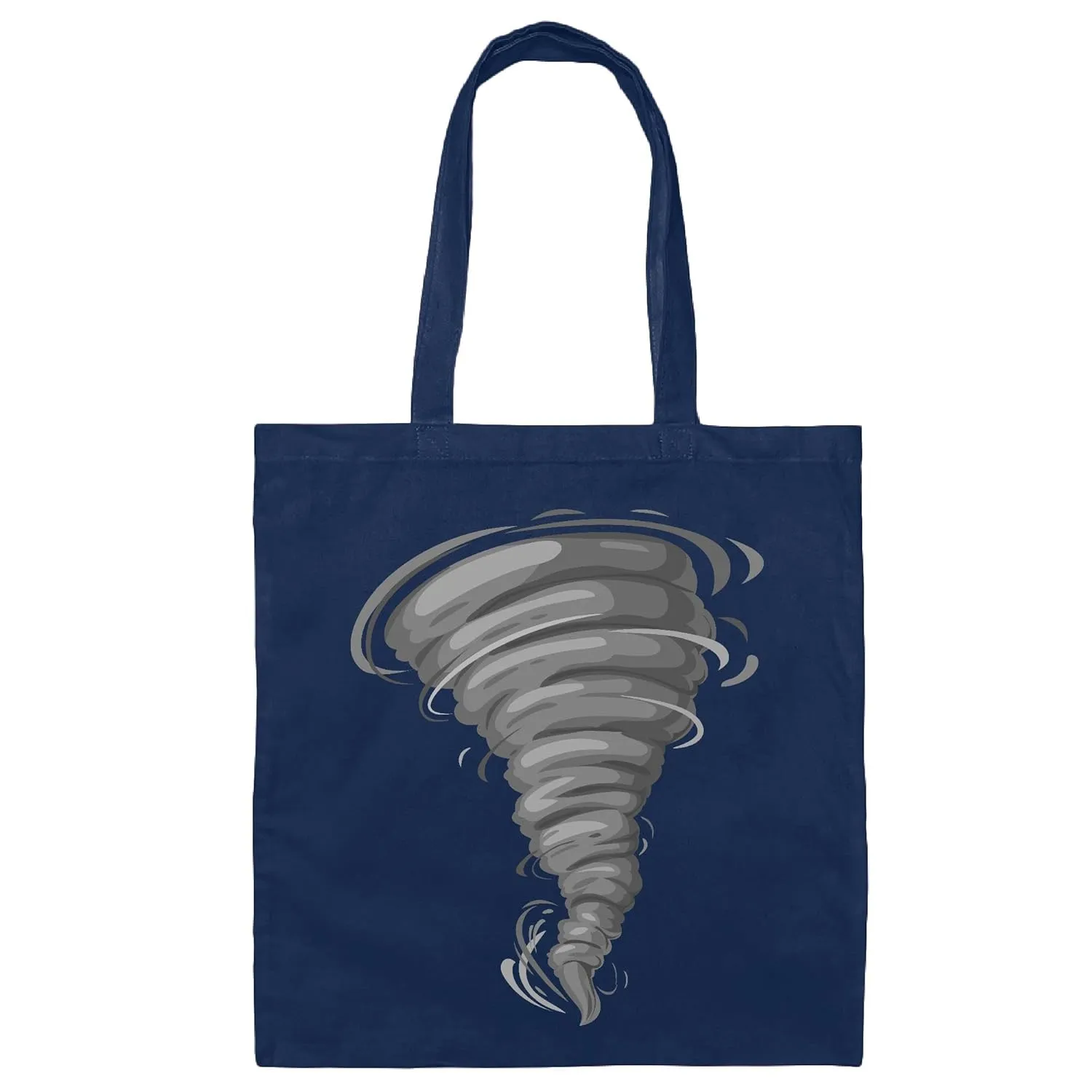 Unique Storm Twister Tornado Weather Lover Gift Design Navy Black Multicolor Canvas Tote Bag