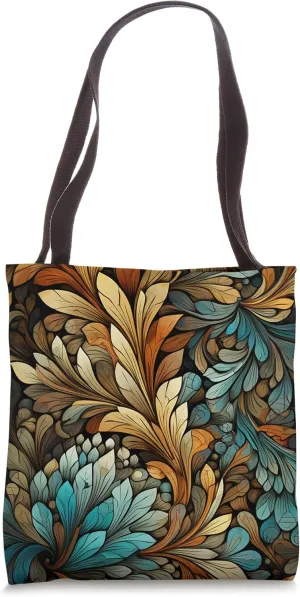 Unique Vintage Dramatic Fluffy Leaves Pattern Design leaf Tote Bag