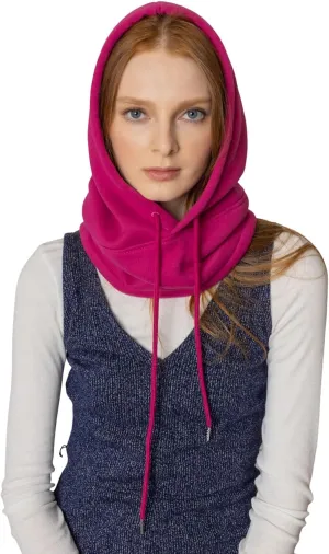 Unisex Sporty Snood Hat with drawstring Hood Scarf Neck Warmer Winter Balaclava Hood