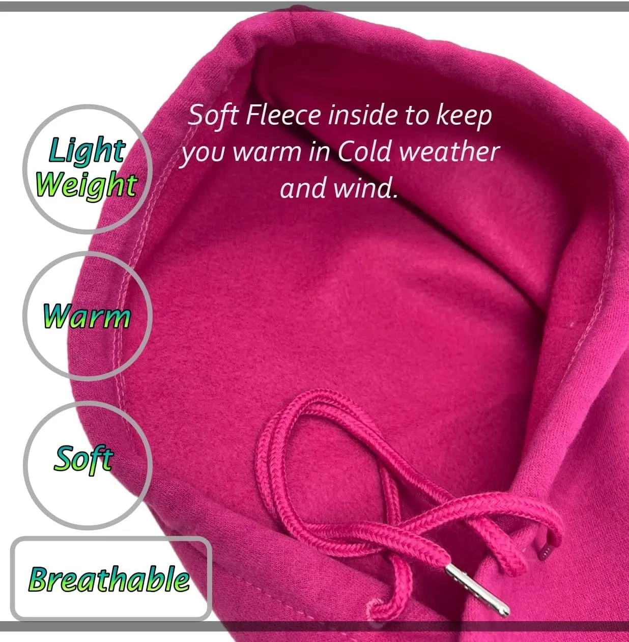 Unisex Sporty Snood Hat with drawstring Hood Scarf Neck Warmer Winter Balaclava Hood