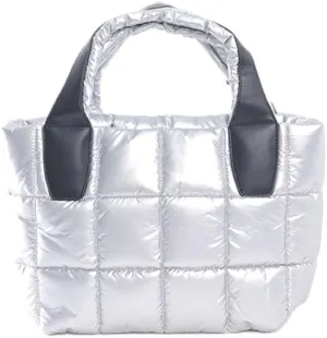 VAKAER Tote Bag with Zipper, Puffer Bag Women Padded Purse with Adjustable Strap Shoulder Crossbody Bag for Travel Work Gym