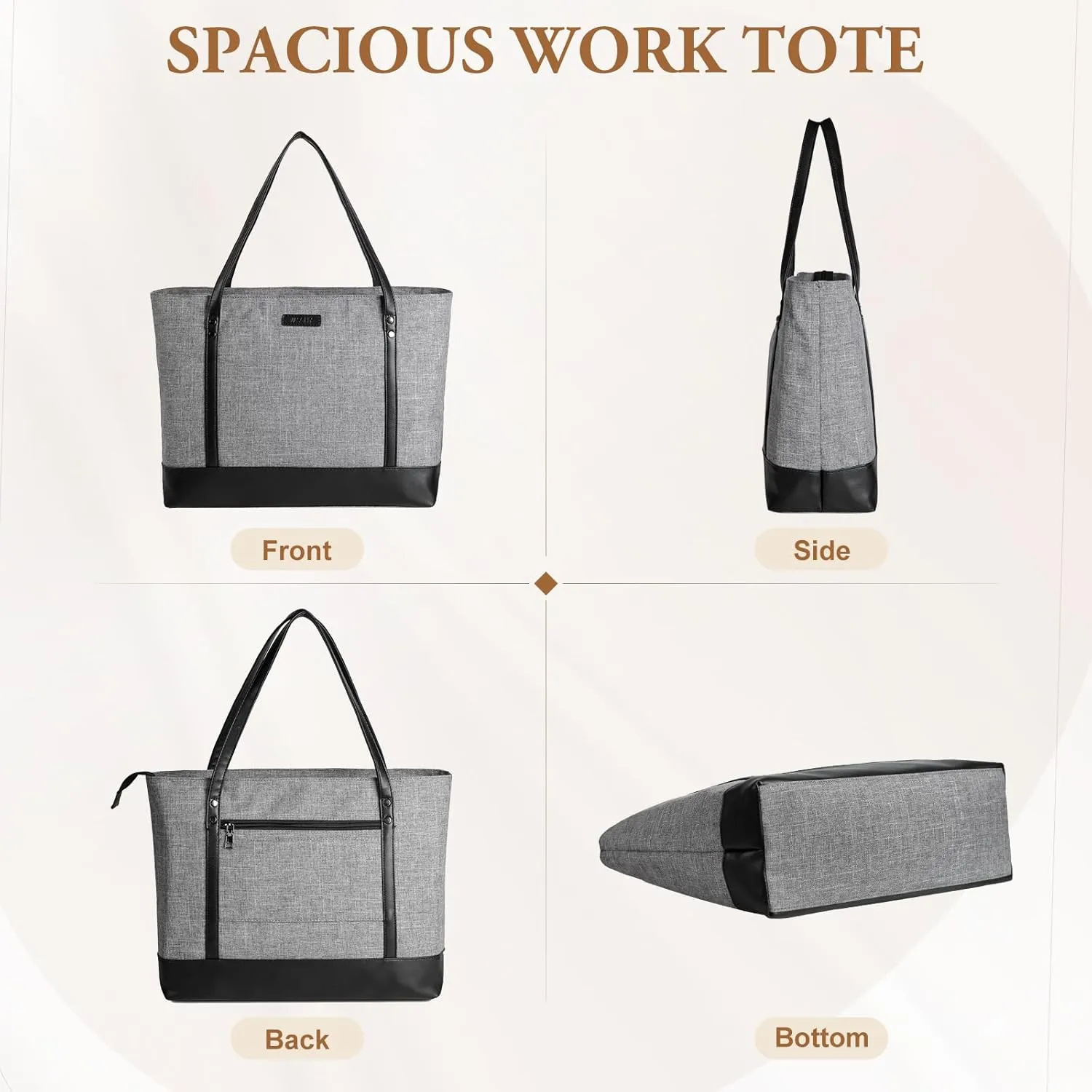 VASCHY Laptop Tote Bag for Women, Large 15.6inch Computer Teacher Bag Purse Briefcase for Travel,Work,Business,Office
