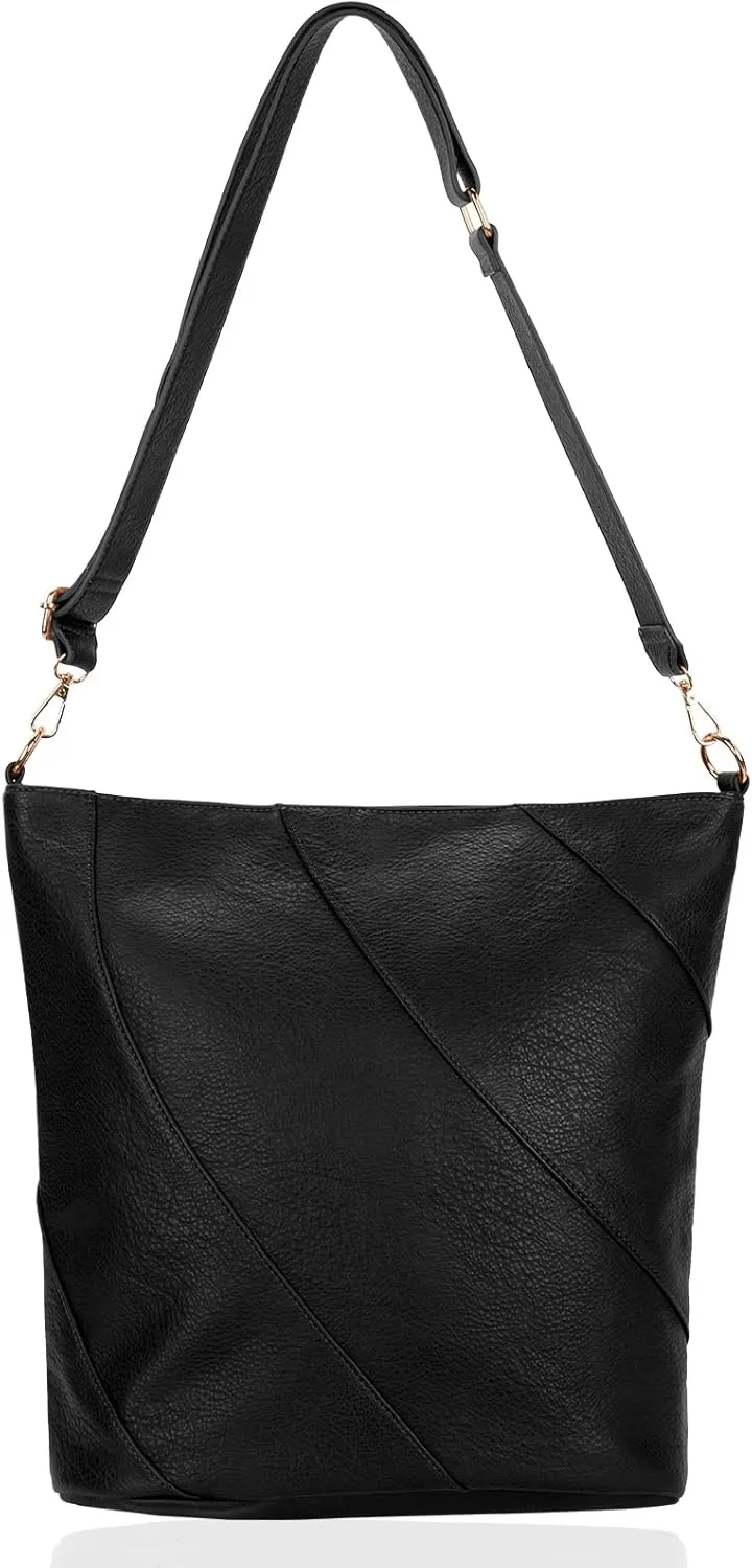 Vegan Leather Large Hobo Bags for Women Soft Purses Bucket Bag Shoulder Crossbody Messenger Bags