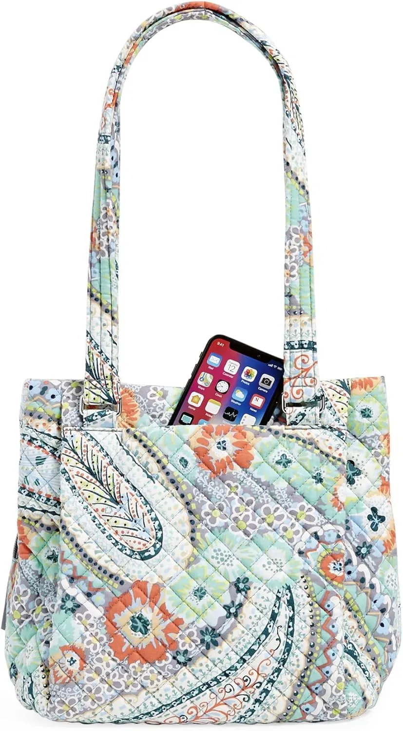 Vera Bradley Women's Cotton Multi-Compartment Shoulder Satchel Purse