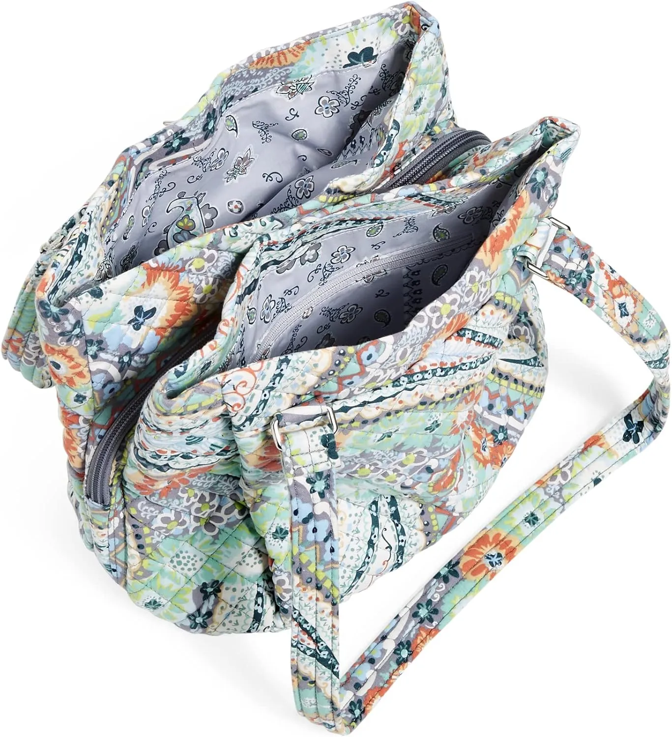 Vera Bradley Women's Cotton Multi-Compartment Shoulder Satchel Purse