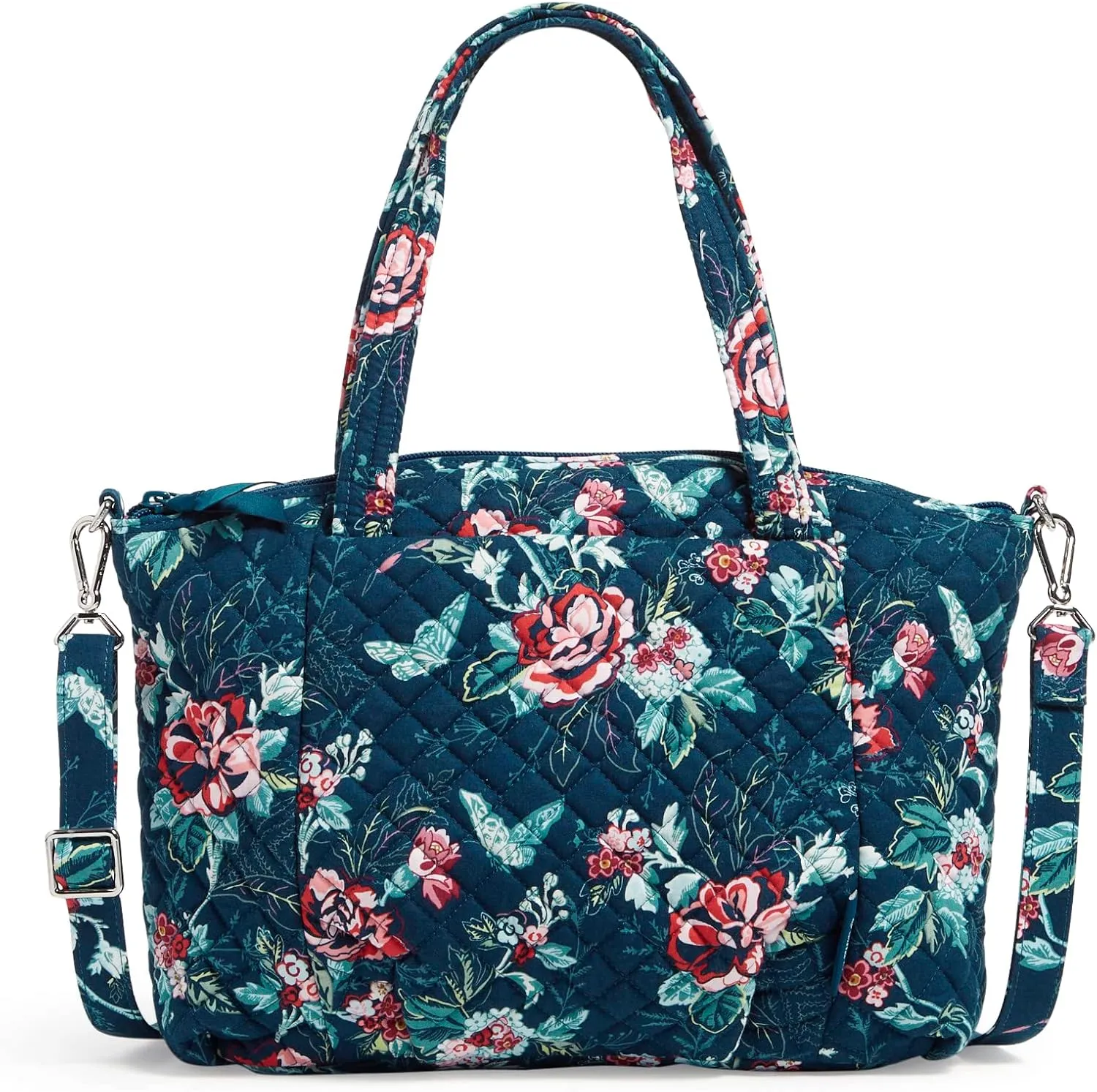 Vera Bradley Women's Cotton Pleated Multi-strap Shoulder Satchel Purse