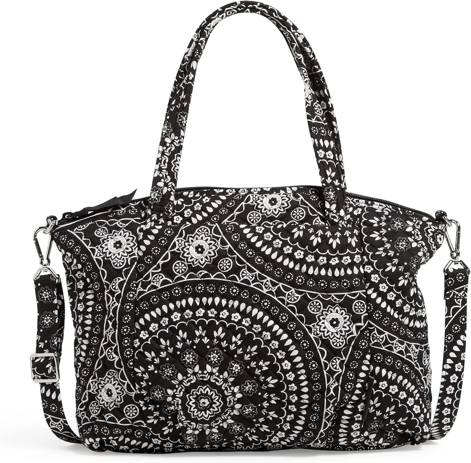 Vera Bradley Women's Cotton Pleated Multi-strap Shoulder Satchel Purse