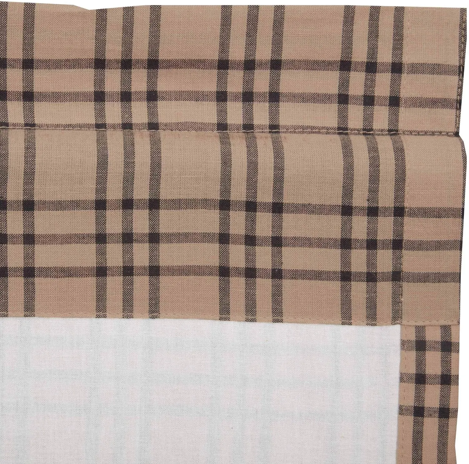 VHC Brands Farmhouse Window Curtains-Sawyer Mill Tan Prairie Panel Pair, One Size, Charcoal Black