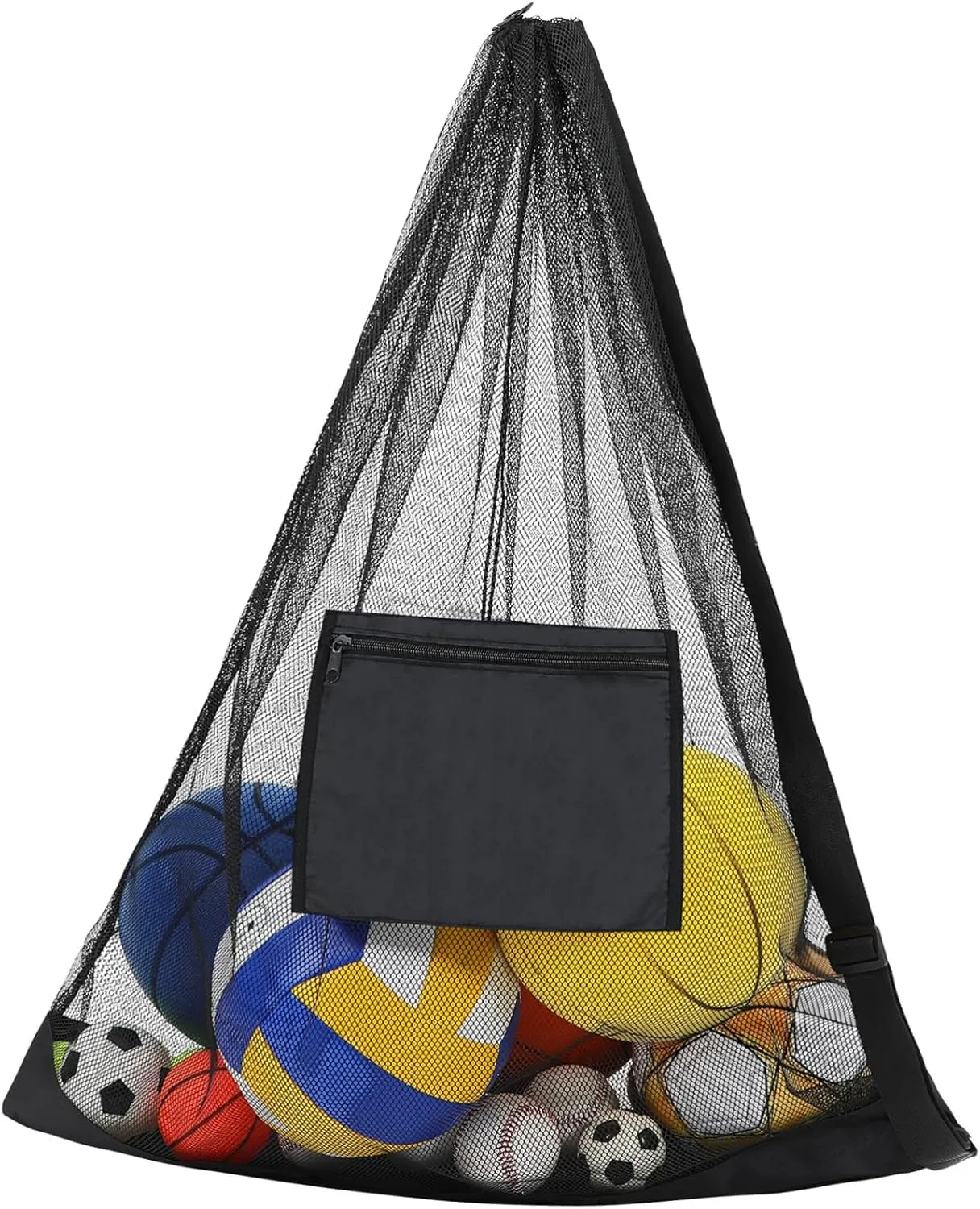 VICASKY Large Capacity Mesh Ball Bag Football Basketball Soccer Volleyball Sports Duffle Bag Drawstring Zippered Pocket
