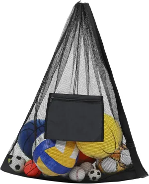 VICASKY Large Capacity Mesh Ball Bag Football Basketball Soccer Volleyball Sports Duffle Bag Drawstring Zippered Pocket