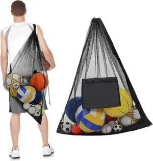 VICASKY Mesh Ball Bag for Sports Equipment Drawstring Design for Soccer Basketball Volleyball and More Durable Storage for Coaches and Athletes for Beach