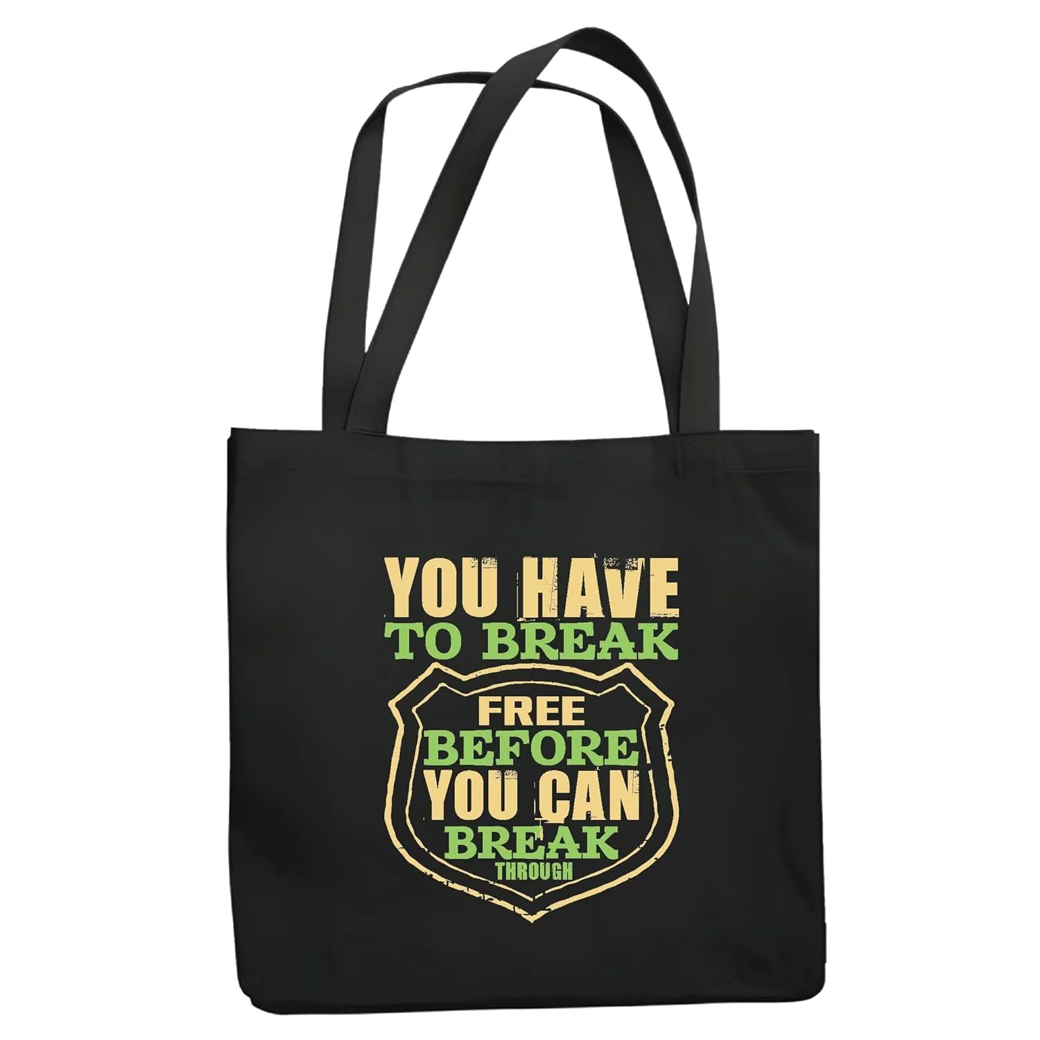 Victory Day Gift For Motivated Minds Break Free For Break Through Navy Black Multicolor Canvas Tote Bag