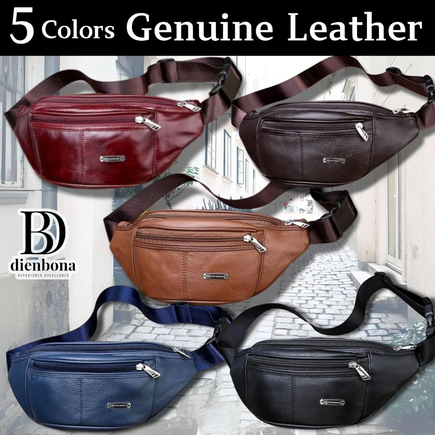 Vintage Genuine Leather Fanny Pack with Key Ring – Spacious Crossbody Sling Bag for Men and Women, Ideal for everyday carry and Travel (Oxblood)