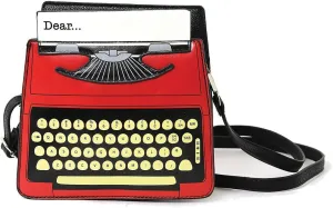 Vintage Typewriter Screen Print Vinyl Satchel Bag