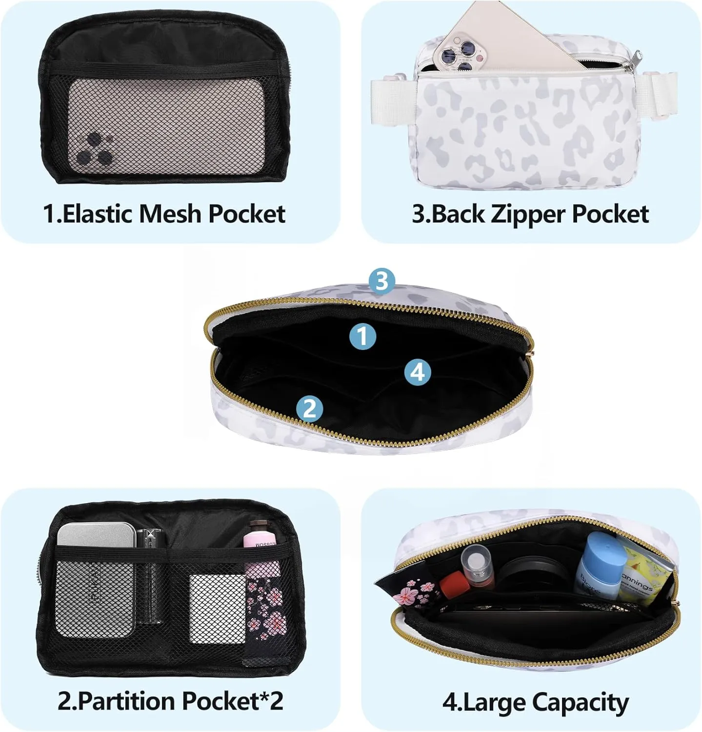 VOROLO Fanny Pack For Women And Men Crossbody Bag Belt Bag with Adjustable Strap Easter Gifts