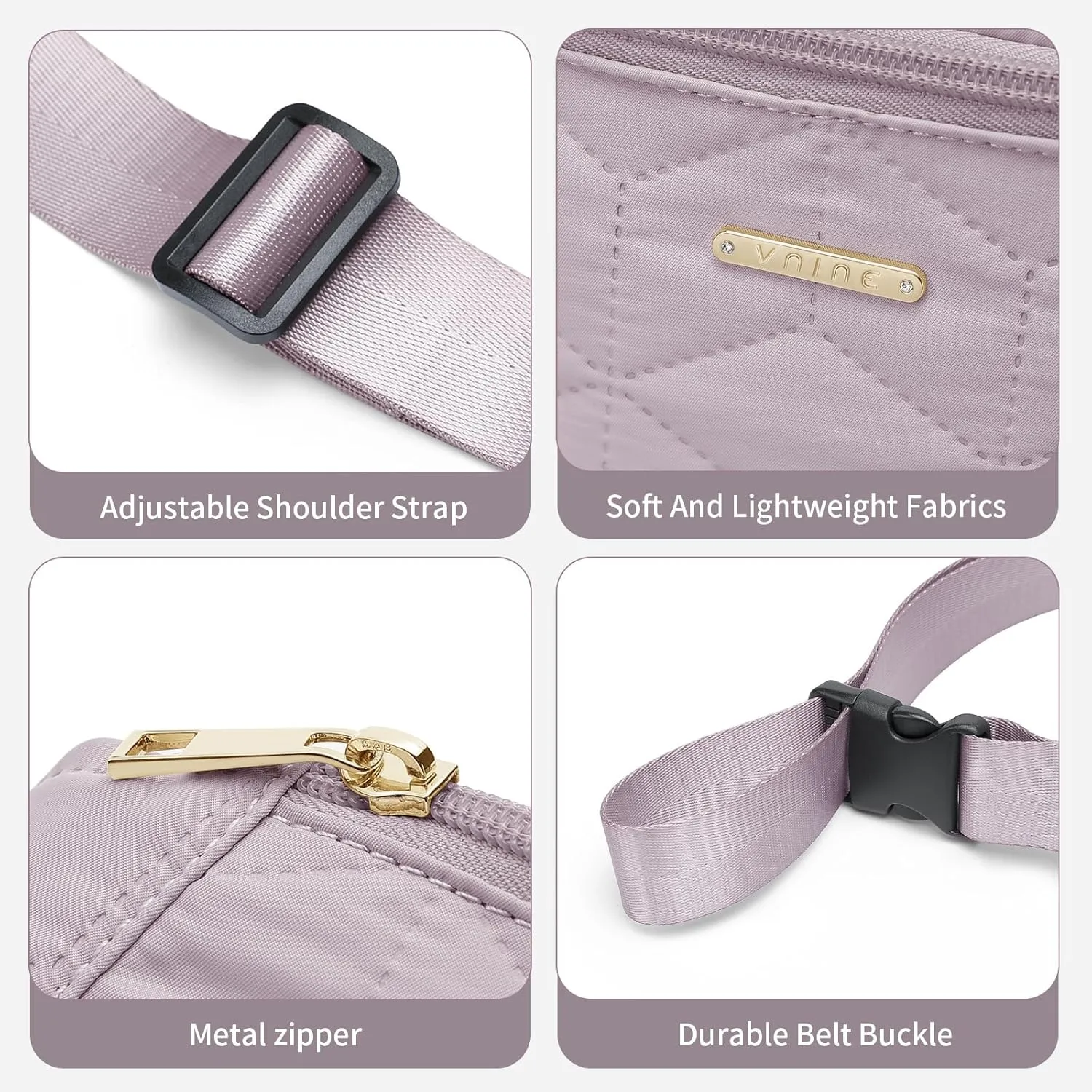 Waist Packs for Women: Large Capacity Bag with Adjustable Strap Fashion Waist Bag for Ladies Sling Backpack for Work Outdoors Waist Light Purple